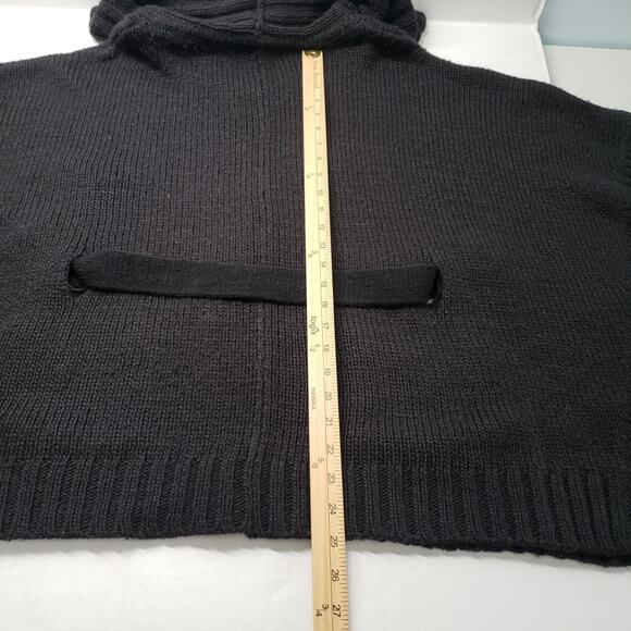 Michael Michael Kors Poncho Sweater Womens Small/Medium Black Knit Cowl Neck - Picture 12 of 16